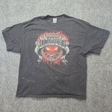 Disturbed Band T Shirt Vintage Y2K Skull Flames Nu Metal Delta 2XL Distressed