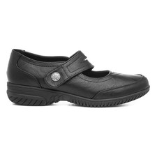 Cushion Walk Womens Shoes Black Adults Ladies Work Easy Fasten Zena Size