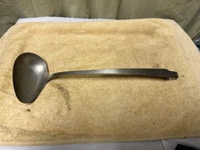 Antique Austrian BERNDORF Stamped Soup Gravy Ladle, 14" Pure Nickel