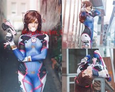 Overwatch D.Va Cosplay Halloween Costume Kids Adult Jumpsuit Milk Silk Fabric