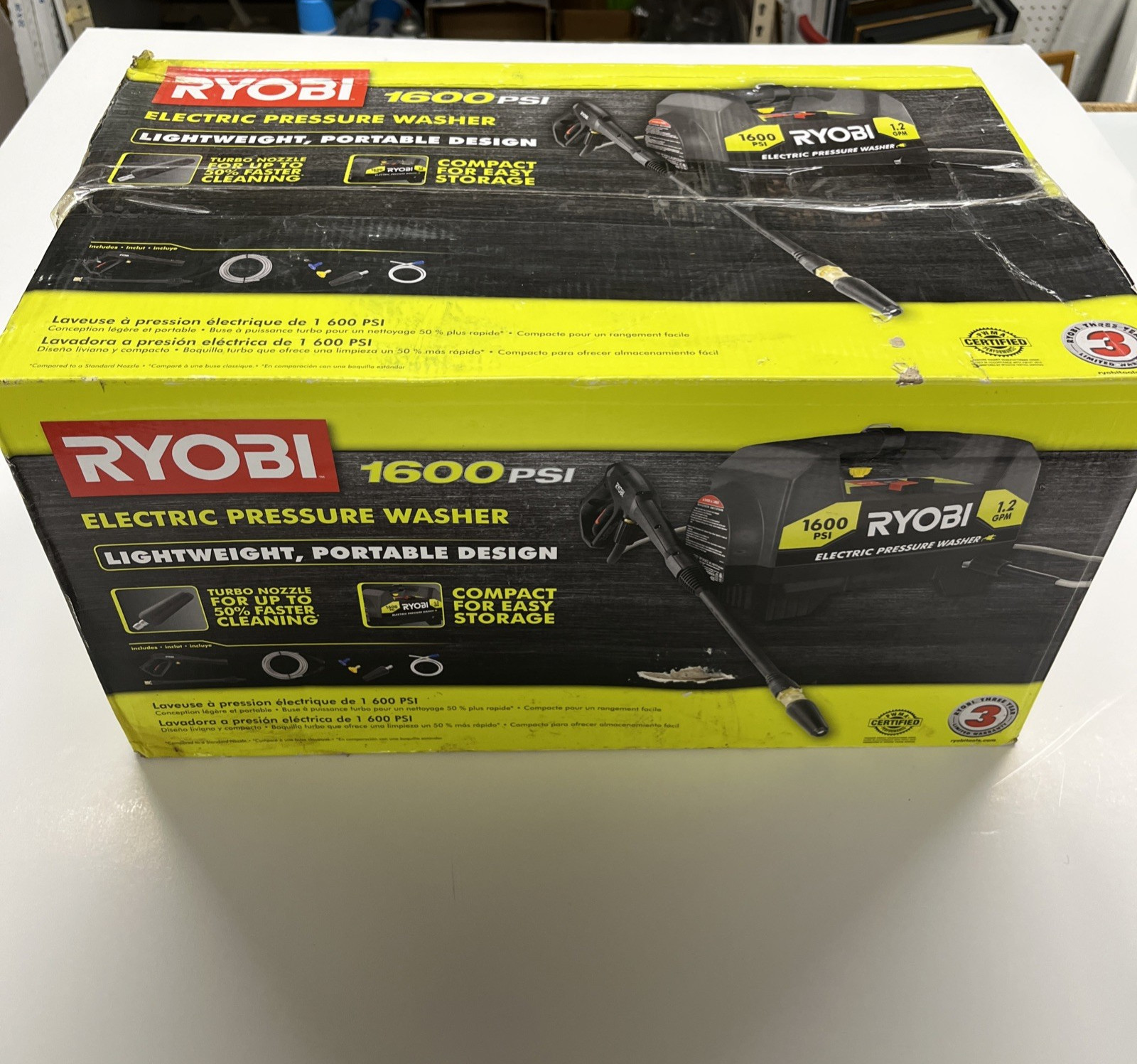 RYOBI 1600 PSI 1.2 GPM Cold Water Corded Electric Pressure W