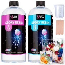 1/2 Gallon Casting Epoxy Resin,Bubble Free  Crystal Clear Epoxy Kit,2 Part R...