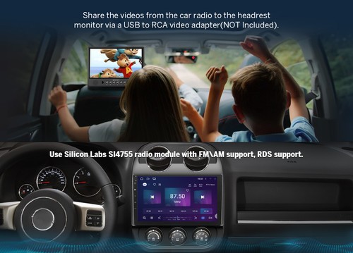 For Jeep Compass Patriot 10.1" Android 13 Car Radio GPS Stereo WiFi BT AM FM SWC - Picture 17 of 20