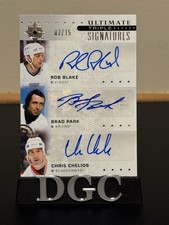 24-25 UD Ultimate Hockey Triple Signatures Auto TS-BPC Blake/Park/Chelios 07/15