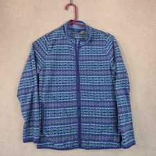 Uniqlo Fleece Jacket Youth 11 Blue Fair Isle Nordic Full Zip Polyester Kids
