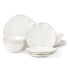 Blue Bay 12-Piece Dinnerware Set, 15.20 LB, White