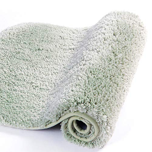 Bath Rug - Non Slip, Soft Microfiber Shaggy Bath Mat (20 20" x 32" Pale Green - Picture 1 of 6