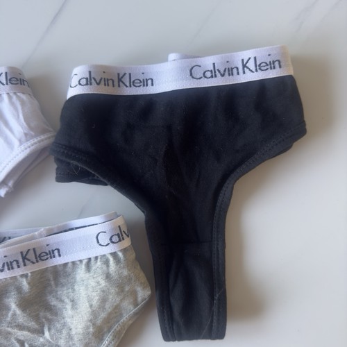 Calvin Klein Thong 3-Pack – Black, Grey & White – Size L (Fits S/M) - Picture 3 of 6