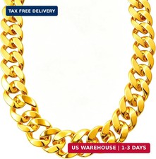Chunky Fake Gold Chain for Hip Hop Rapper Costume Jewelry, Fake Plastic Gold Nec