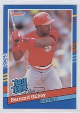 1991 Donruss Rated Rookie Bernard Gilkey (4 Patterns on Card Right) #30 0w0d. rookie card picture