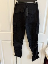 Black baggy cargo pants skater size medium brand new Women  s With Tags