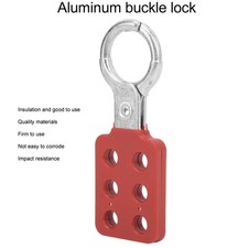 ­10pcs Lockout Hasp 25mm/1.0in 6 Holes Aluminium Red For Chemical Industry