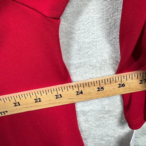 IC Collection NEW Tunic Top Womens XXL Red Pullover Stretch Made USA Long Sleeve - Picture 5 of 10