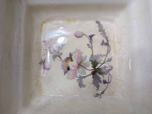 Vtg 1931 Papoco Casserole Dish with Lid Floral Yellow Rare - Picture 7 of 12