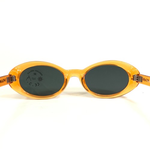 Vuarnet Kids Sunglasses B600 Clear Orange Oval Round Frames with Blue Lenses - Picture 9 of 12