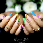 (Size M) Coffin Long Colour Me Pretty Luxury Press On Nail Set False Gel Stick