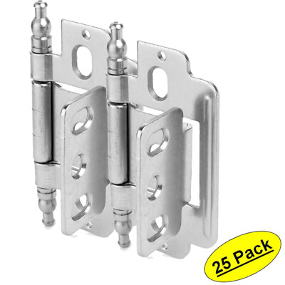 *25 Pack*  Cosmas Satin Nickel 3/4'' Full Inset Cabinet Hinge 14280-SN (Pair)