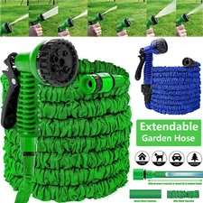 Expanding Expandable Flexible Garden Water Hose w Spray Nozzle 50, 75, 100FT