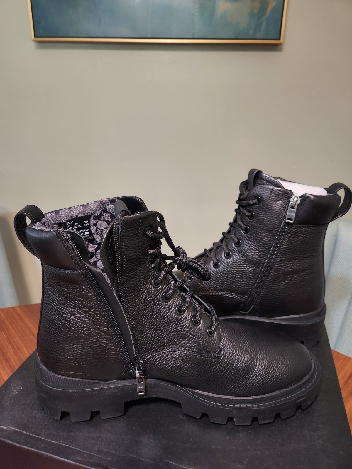 Coach Mens Leather Boots eBay