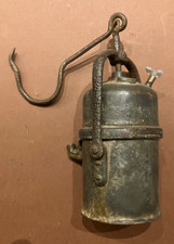 Antik Bergbau Karbit Grubenlampe 22x9cm Dekoration oxidiert Technik Dekoration