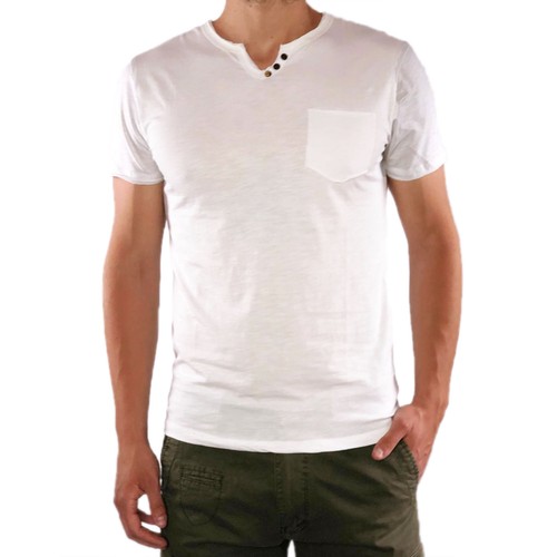 T shirt Uomo Slim Fit Bianca Maglietta Manica Corta Maglia Scollo a V  Maglia | eBay