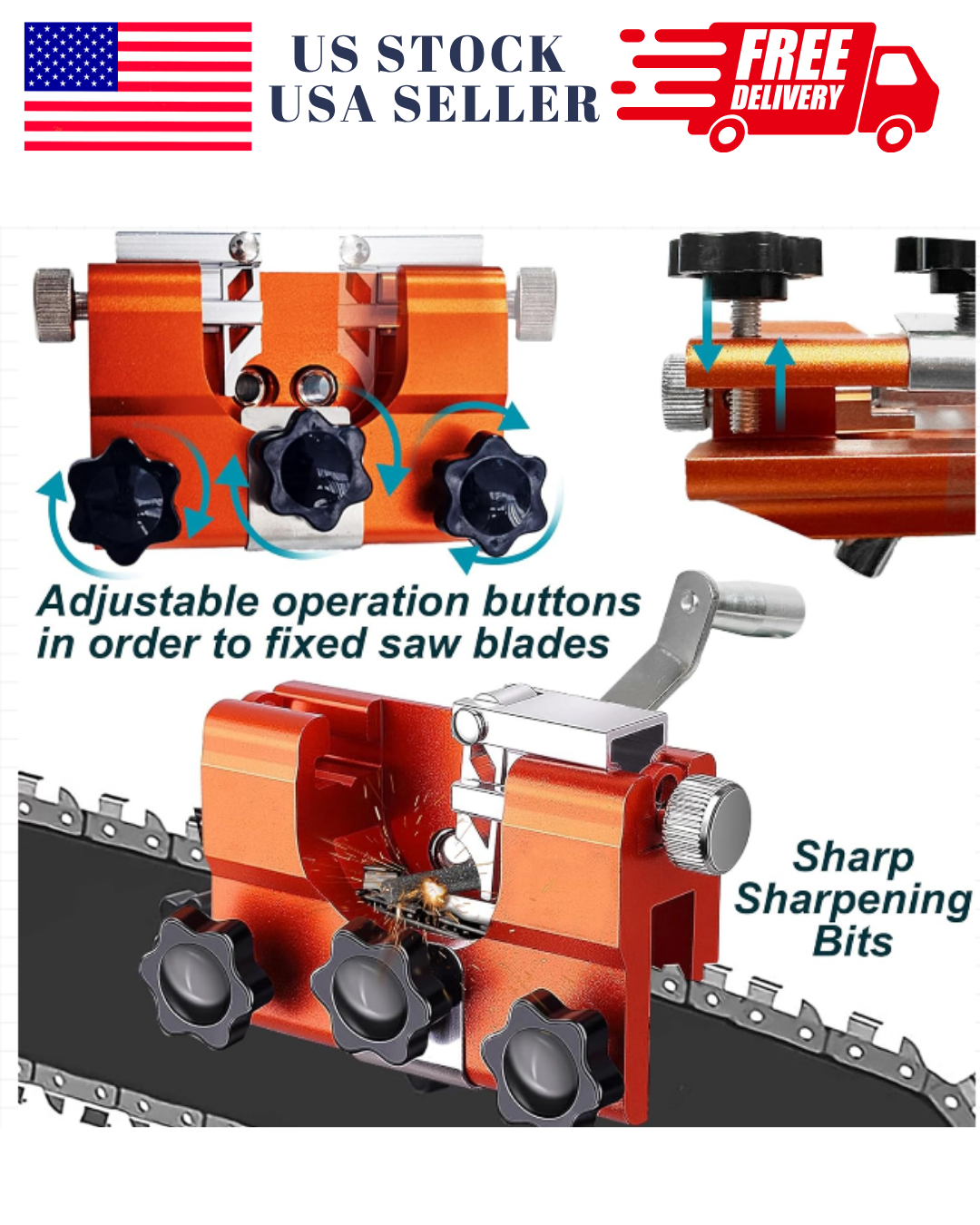 Professional Chainsaw Sharpener Kit – Hand-Crank & Electric Tool with 5 Accessories