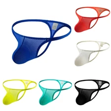 Sexy Mens Underwear Swimwear Mesh Low Rise Bikini Thong G-string Briefs Linger L