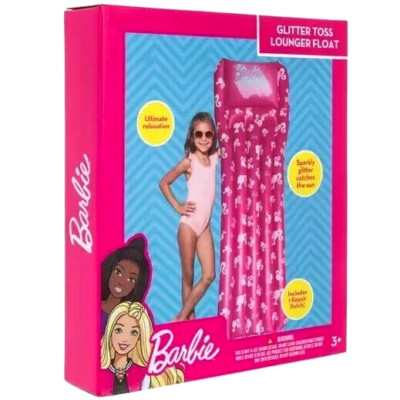 Barbie Glitter Inflantable Pool Float 25'' x 67'' x 9'' NEW
