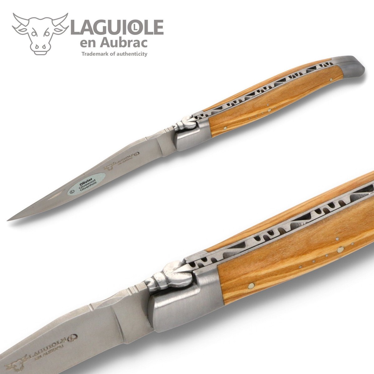Laguiole En Aubrac Taschenmesser 12 Cm - Handgraviert, Olivenholz, Französische Handwerkskunst