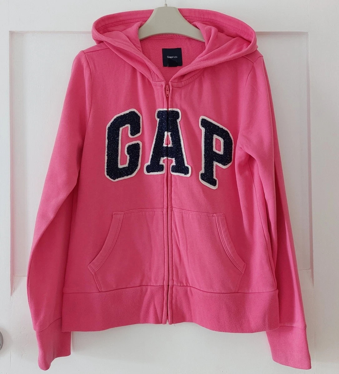 GAP Girls Bright Pink Cardigan Cotton Blend with GAP Logo Size