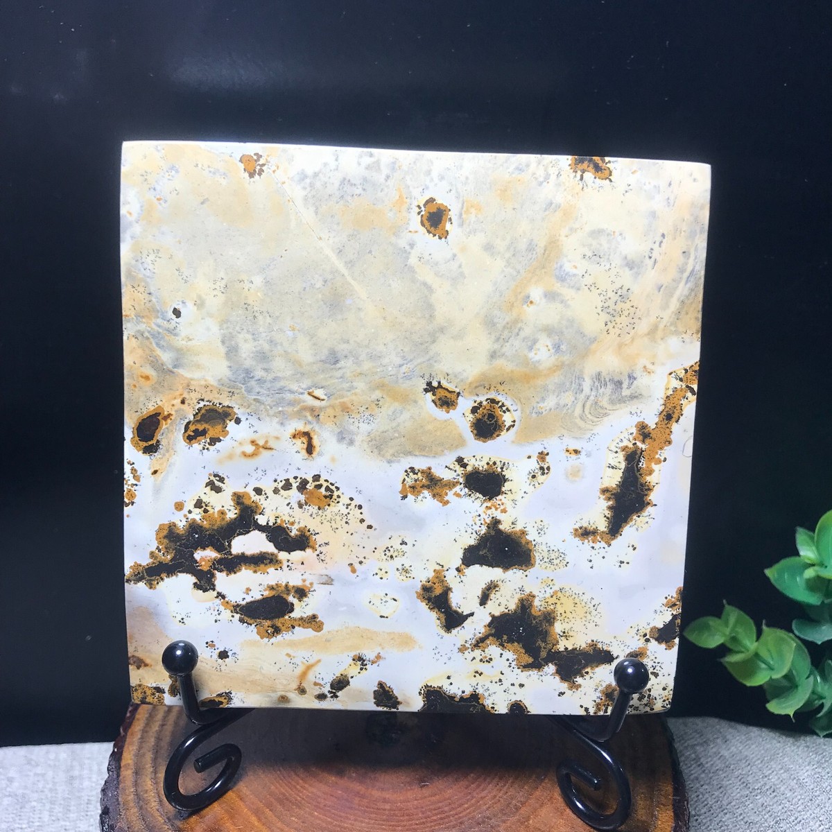 204g Natural chinese Painting Stone Quartz Crystal slice specimen