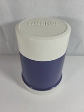 Vintage Thermos 10 oz. Food Jar Qt. Narrow Neck Blue White Hot Cold