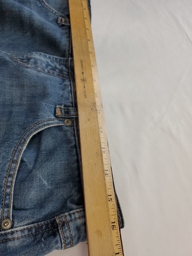 Vintage 90s Y2K Mudd Denim Jean Mini Skirt Size 11 Raw Hem Fading Blue - Picture 4 of 7