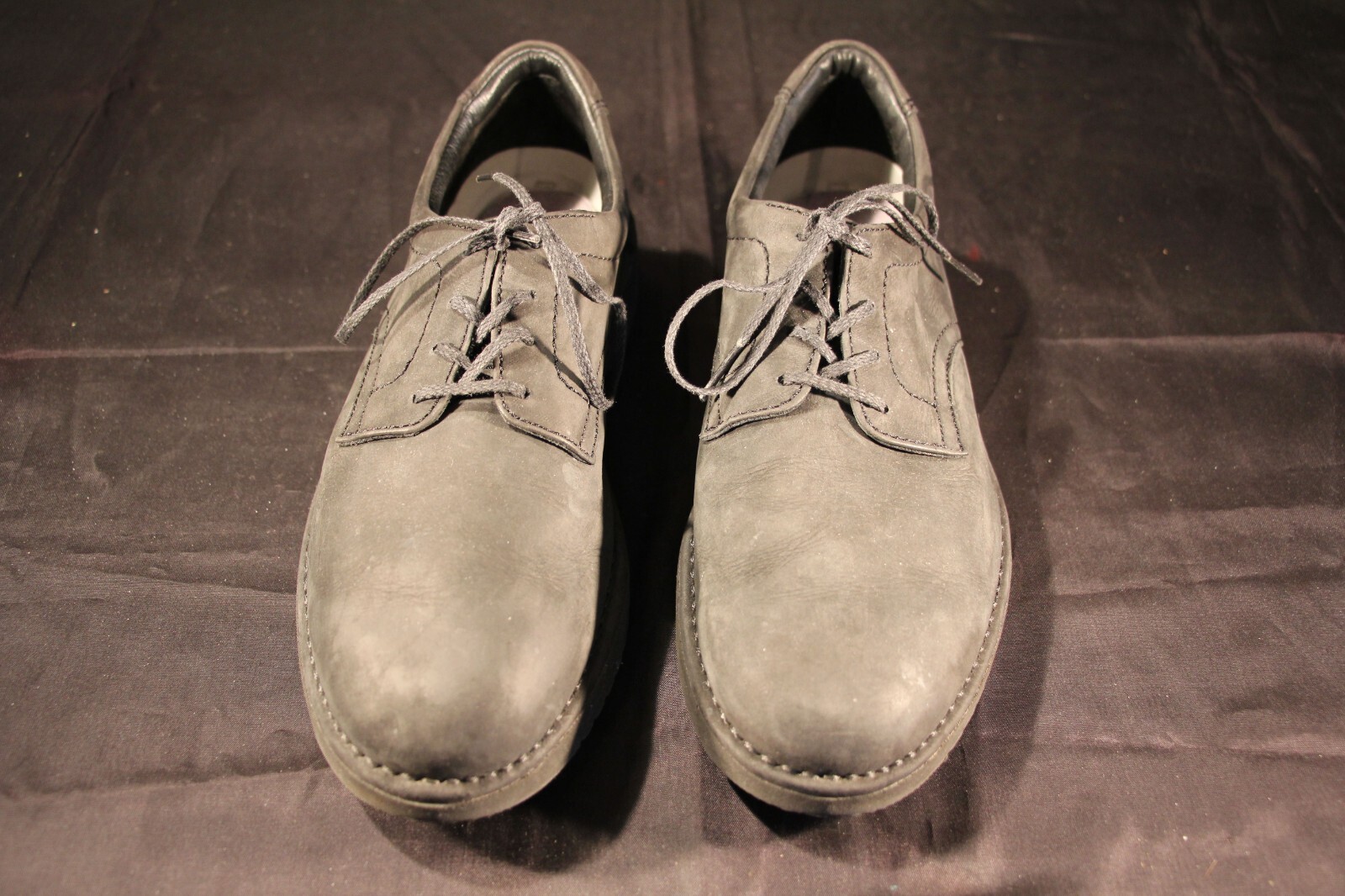 SAOLA Scarpe da uomo Rockport Black Oxford taglia 9 larghe M2648 suola Vibram nabuk Portogallo