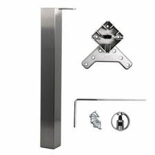 Piedino tavolo Camar gamba tavolo altezza regolabile 80/80 mm 700 mm effetto acciaio inox 