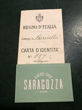 REGNO D'ITALIA-COMUNE DI BARICELLA BOLOGNA- CARTA D'IDENTITA' DONNA 1927 VINTAGE