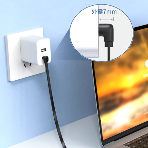 USB Type-C Male to Female 90° Right Angle Fast Charger Sync Charging Cable Data - Photo 6 sur 23