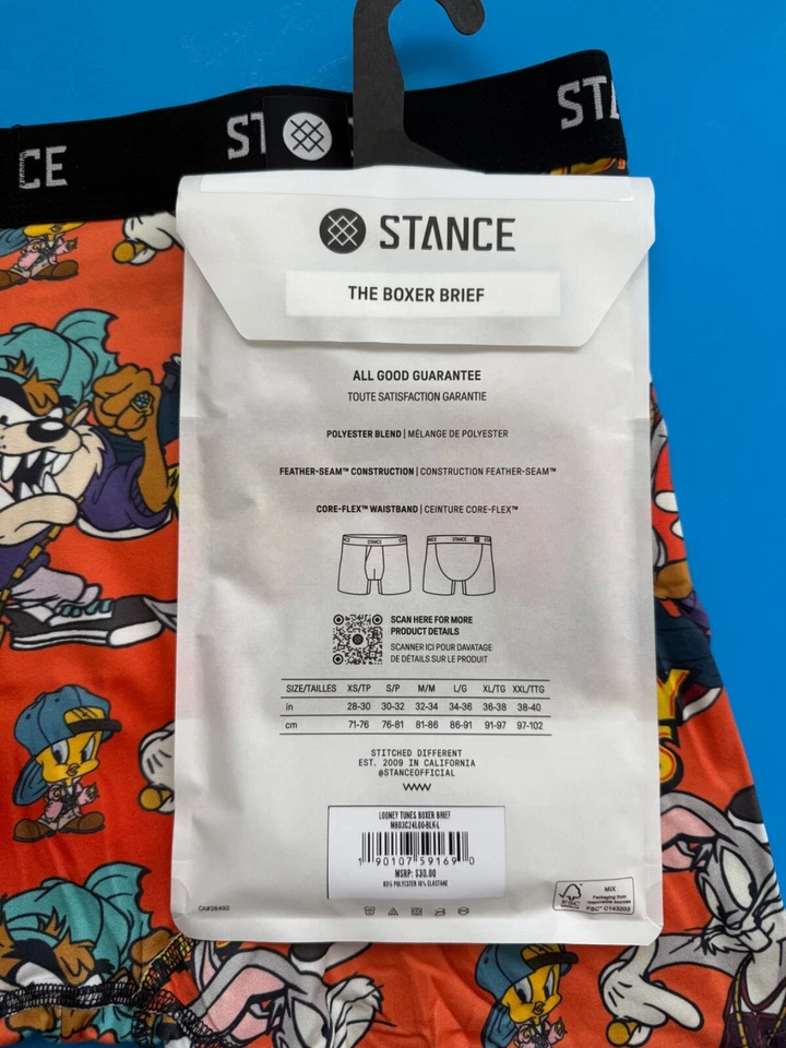 STANCE LARGE 34-36 CALZONCILLOS BOXER BUGS BUNNY TAZ LOONEY TUNES PANTALONES CORTOS ROPA INTERIOR NUEVO Foto 4 de 4