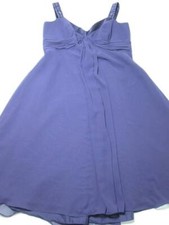 David's Bridal Womens Size 14 Sundress Navy Beaded Zipper Back Midi Length