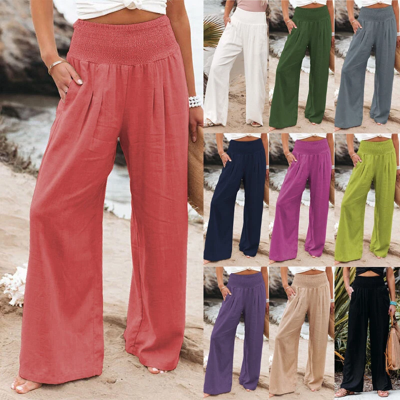 Women's cotton palazzo pants discount