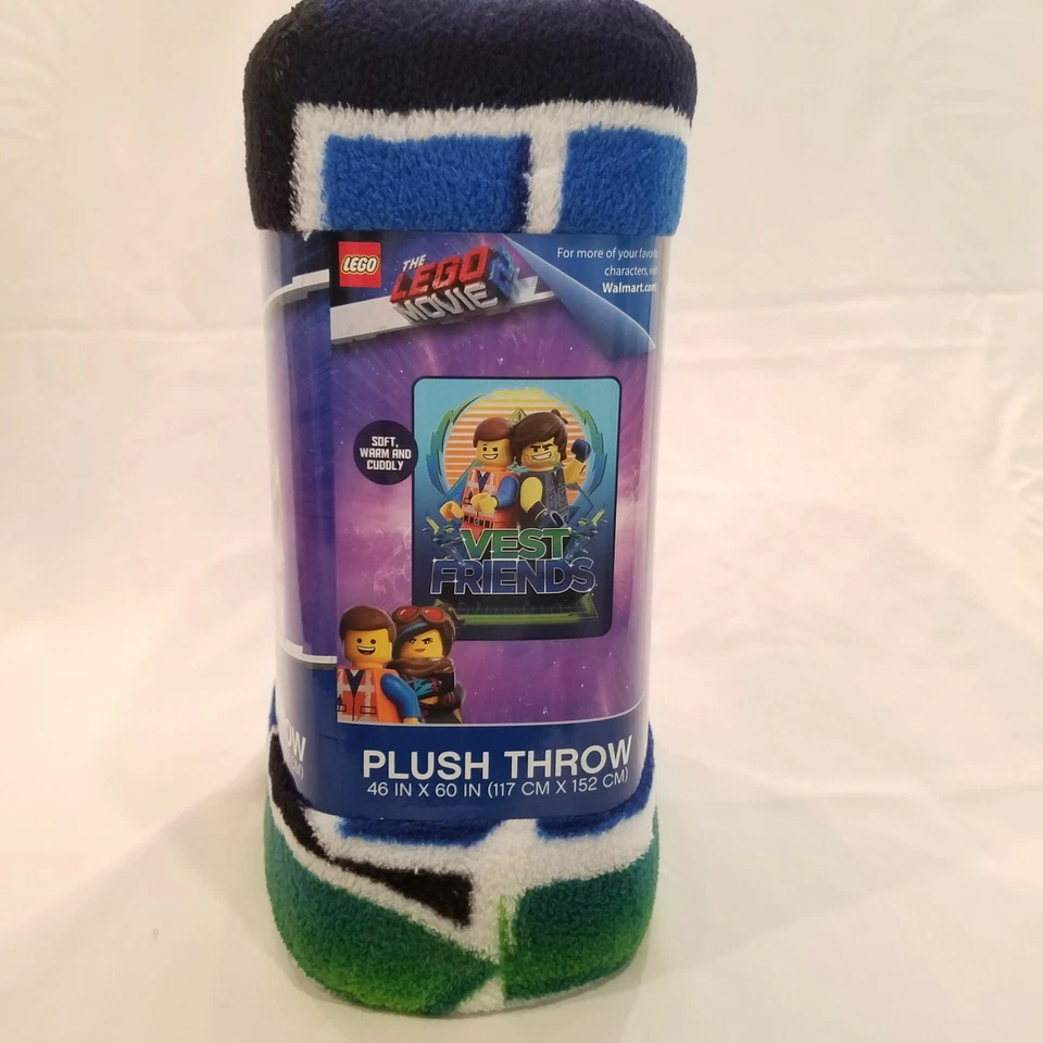 Lego фильм 2 плюшевый плед 46 X 60 жилет друзей мягкое одеяло новый с ярлыками - Изображение 3 из 4