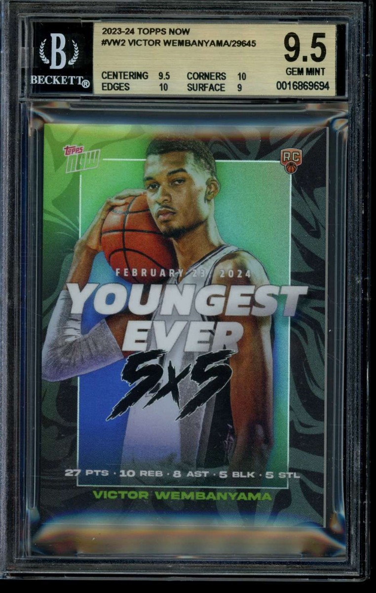 洋楽 E-MORTAL GANG/Power Must Be Taken 23-12 2023-24 Topps Now #VW2 Victor Wembanyama BGS 9.5 Gem Mint RC