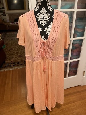 Torrid Peach Mini Gauze Lace-Up Skater Spring Dress NWT Size 2 Pockets Lined | eBay Torrid Peach Mini Gauze Lace-Up Skater Spring Dress NWT Size 2 Pockets Lined | eBay