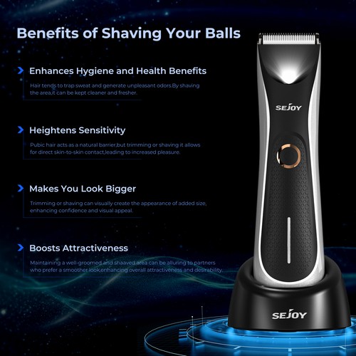 SEJOY Manscape Groin Pubic Hair Ball Trimmer Men Electric Body Shaver Waterproof - Picture 10 of 14