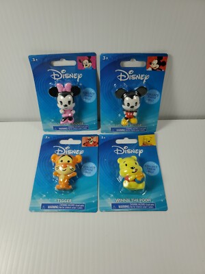 Lot Of 4 Disney Mickey Minnie Pooh Tigger Toy Mini Figure Cake Topper Just Play