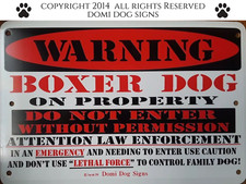 Metal Warning Boxer Dog Sign For FENCE ,Beware Of Dog 8"x12"