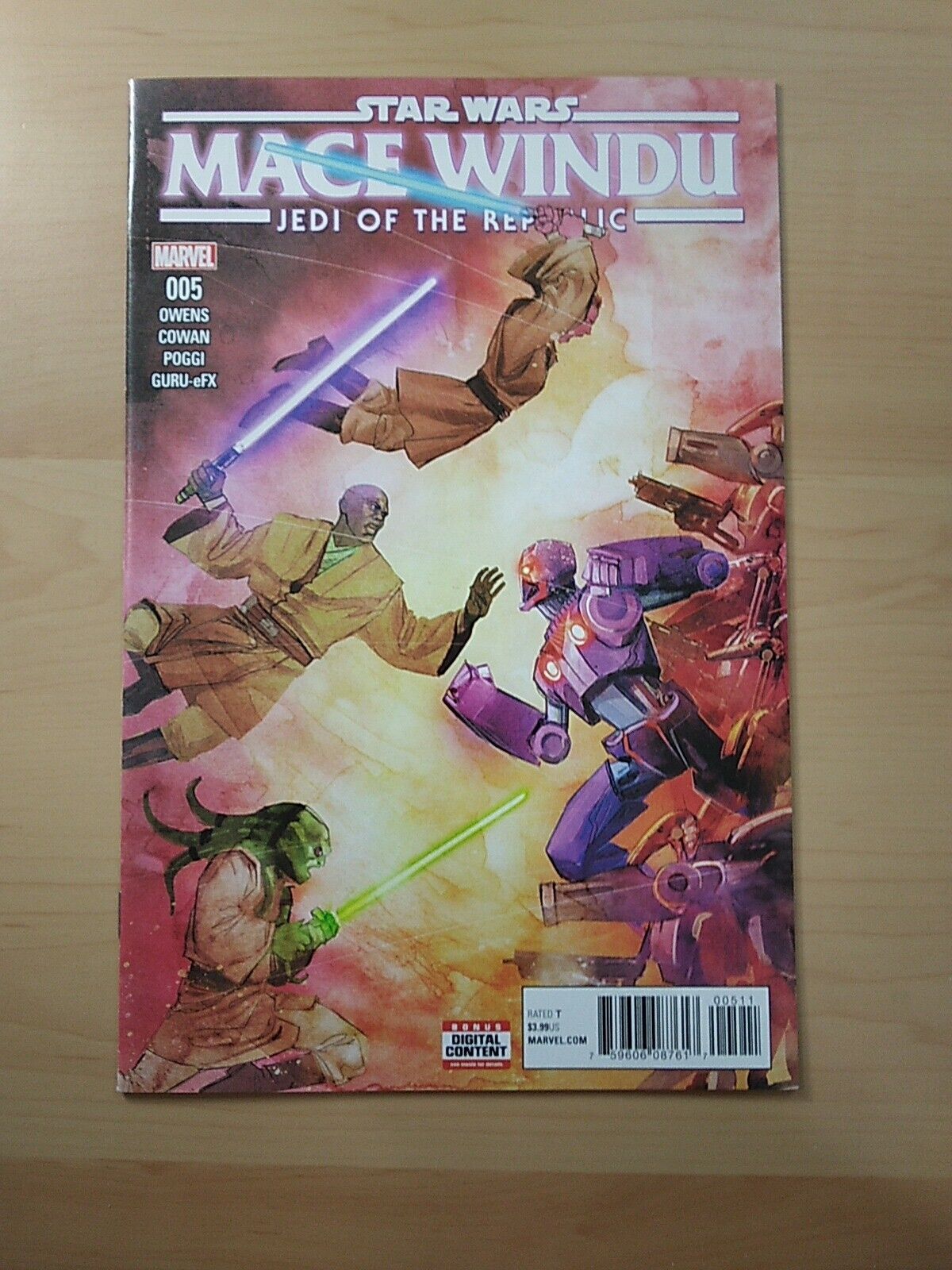 STAR WARS MACE WINDU 5 (MARVEL 2018) 1ST. APPEARANCE AHSOKA TANO NM