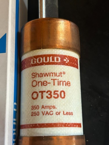 Gould Shawmut OT350 One Time Fuse 250V 350A Class K5 Fast Acting OT350 - Picture 3 of 3