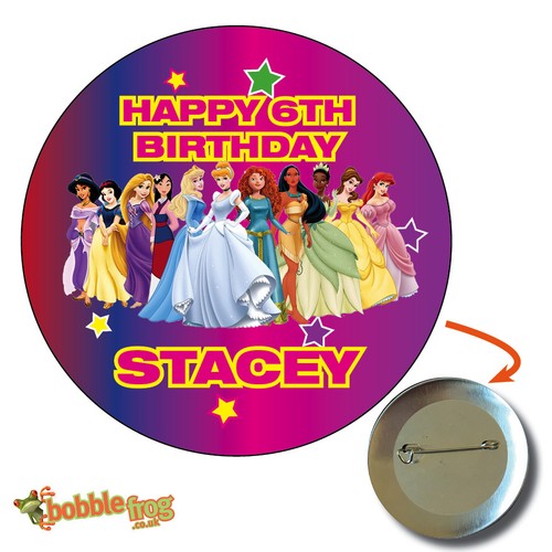 75 mm ALLES GLÜCKLICHE GEBURTSTAG PRINZESSIN PARTY ABZEICHEN GROSSE PERSONALISIERTE ABZEICHEN 687 - Bild 2 von 3