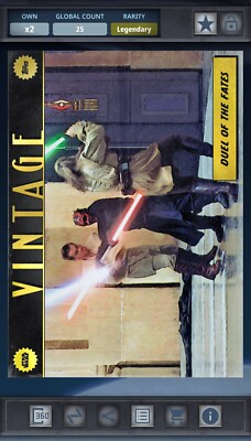 Star Wars Card Trader Vintage Chrome Black Duel of the Fates 25cc Digital